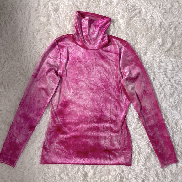 Pink Velvet Tiedye Turtleneck - Picture 2 of 7